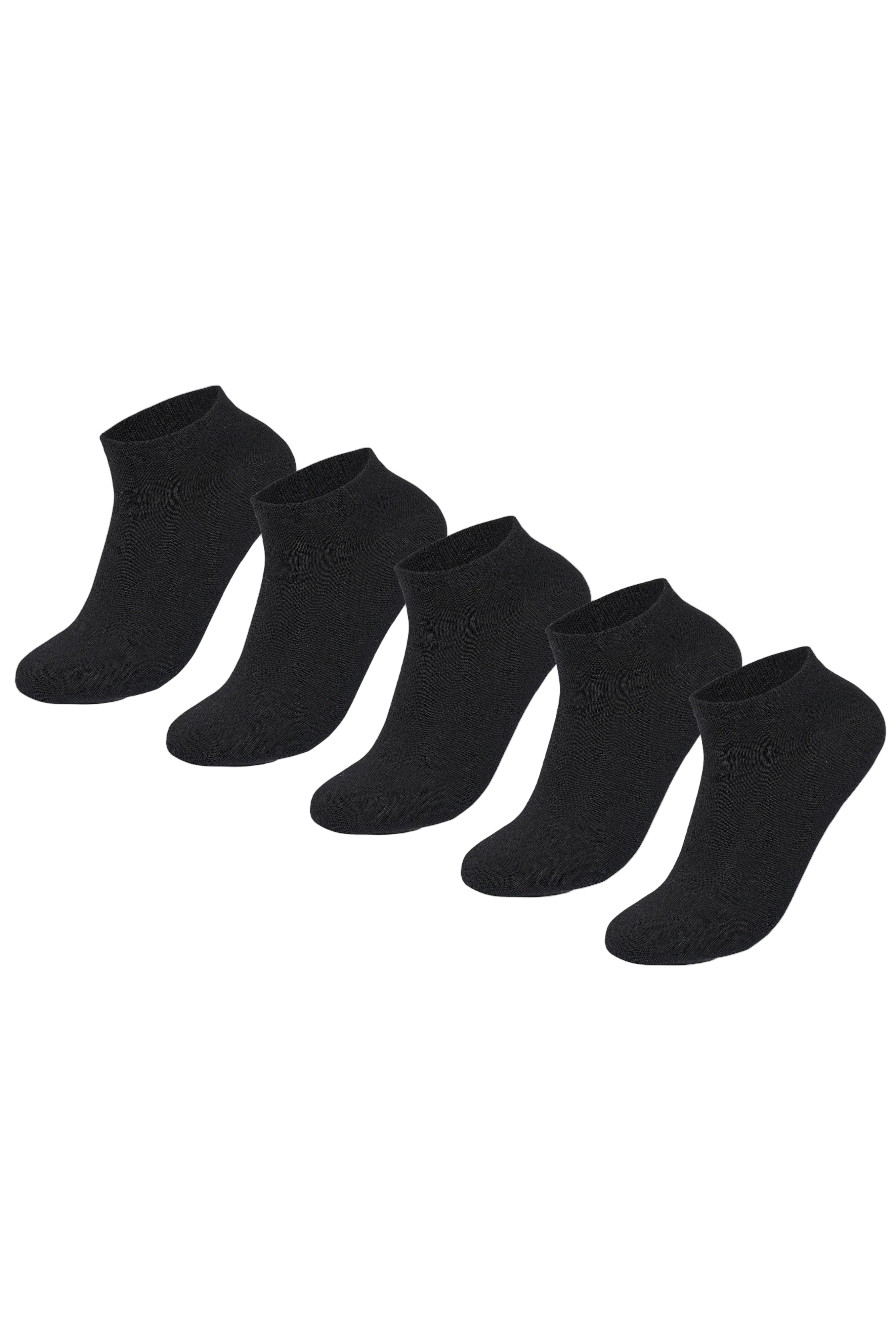 Sam Socks - Women Set Of 5 Ankle Plain Socks Black 1