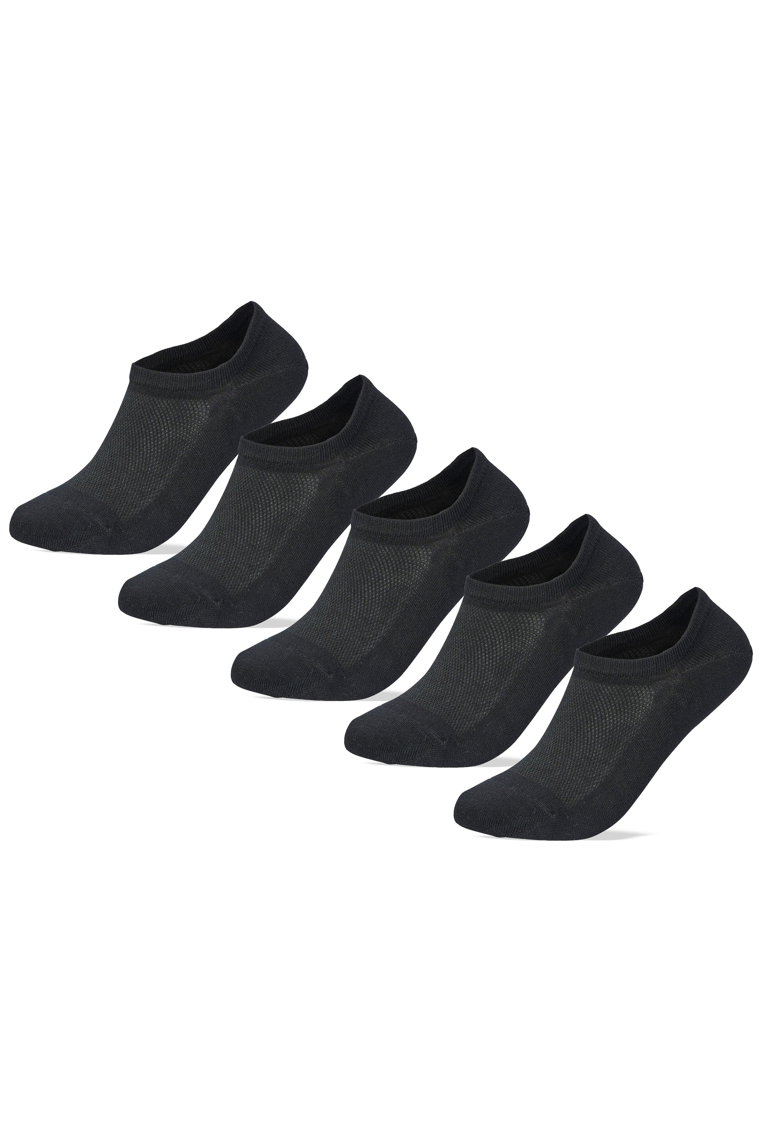 Sam Socks - Men Set Of 5 No Show Nets Socks Black 5