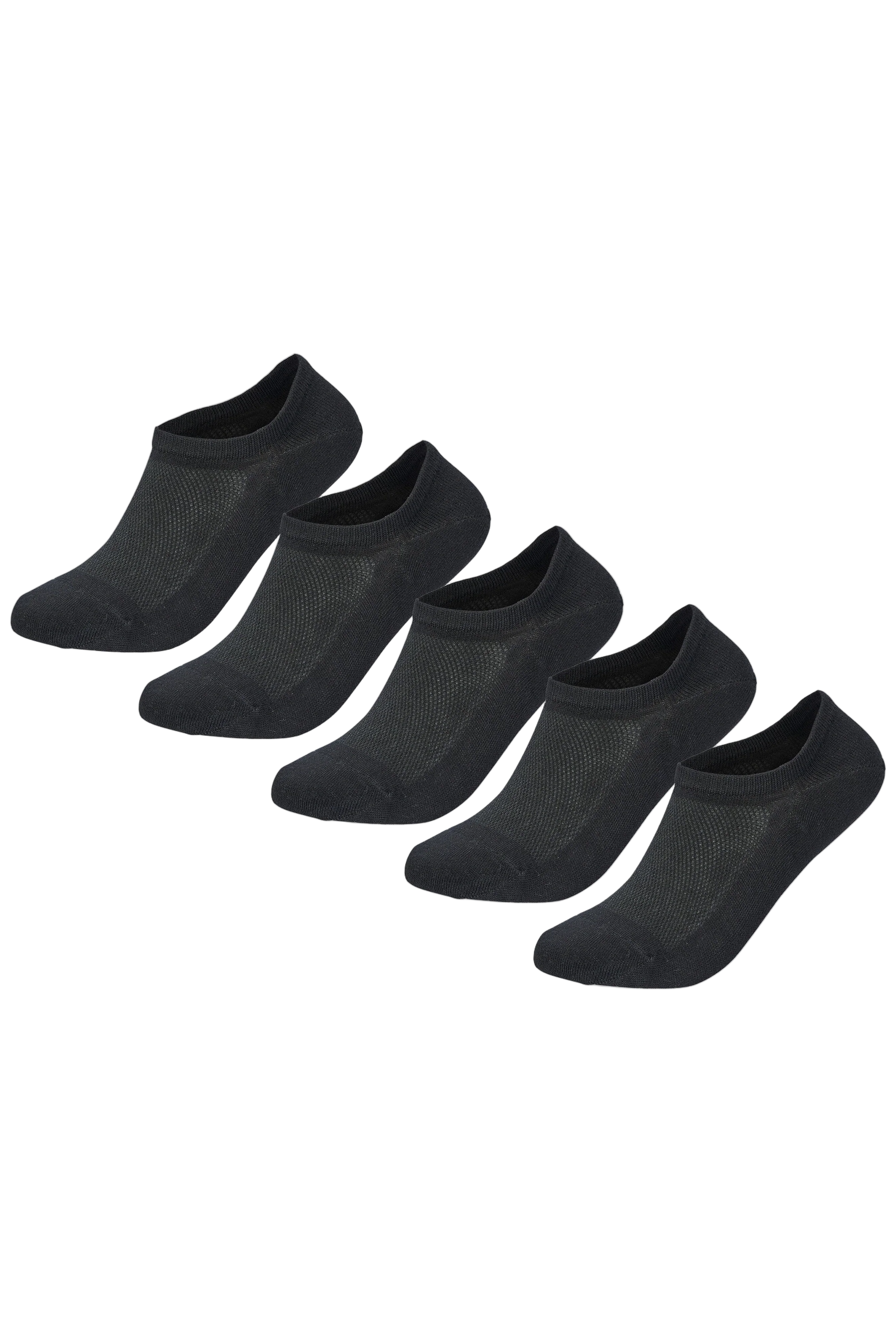 Sam Socks - Men Set Of 5 No Show Nets Socks Black 1