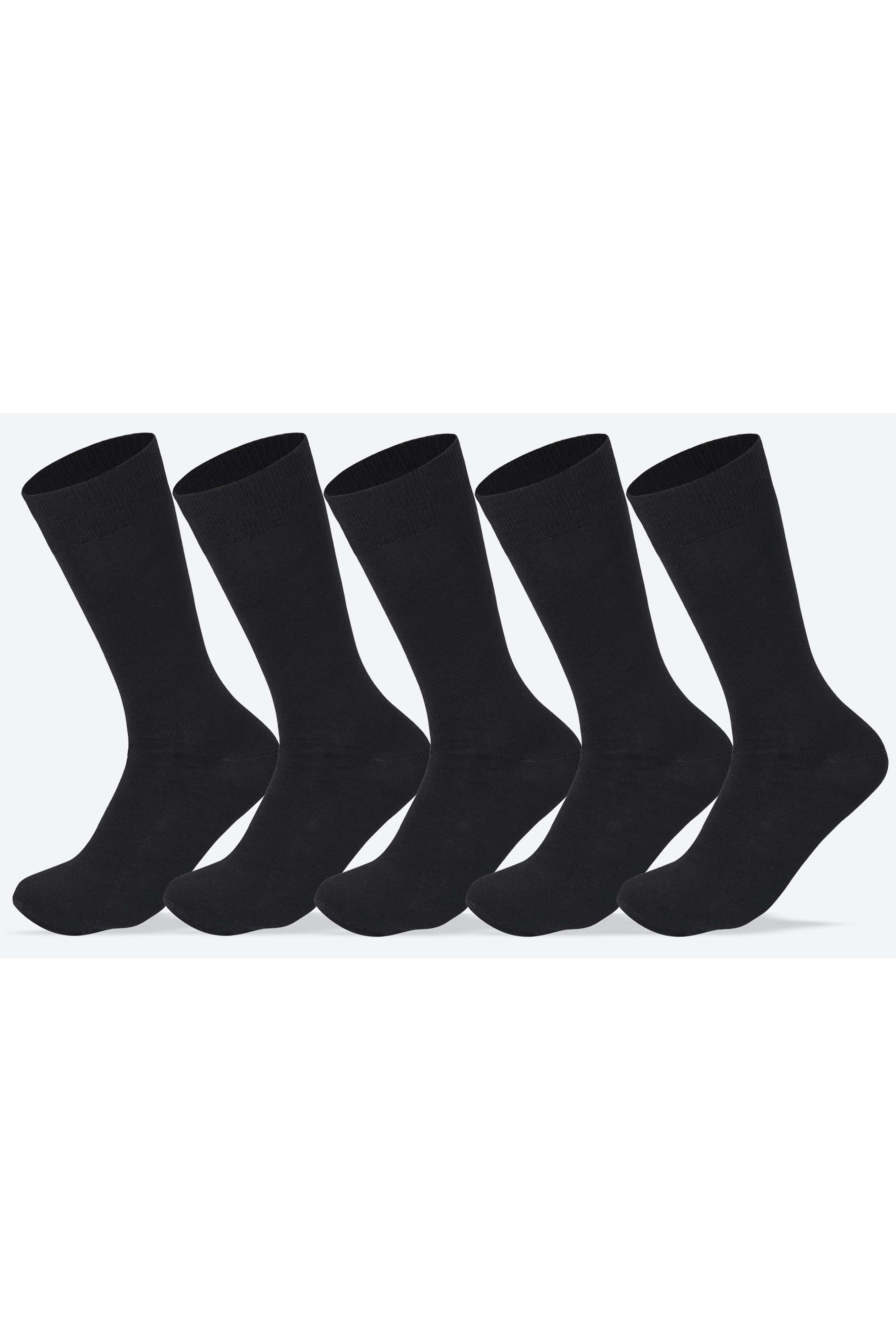 Sam Socks - Men Set Of 5 Classic Socks Plain Black 5