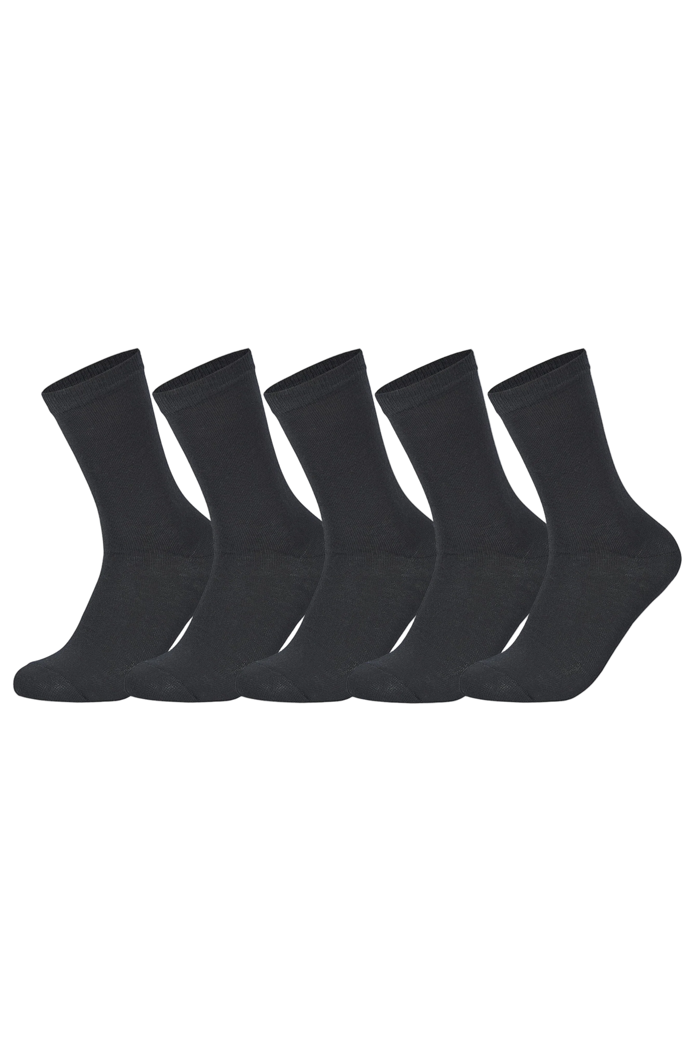 Sam Socks - Women Set Of 5 Long Plain Socks Black 1
