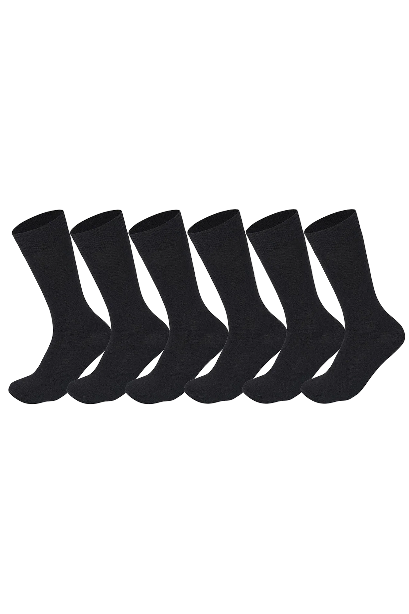 Sam Socks - Men Set Of 6 Classic Socks Plain Black 1