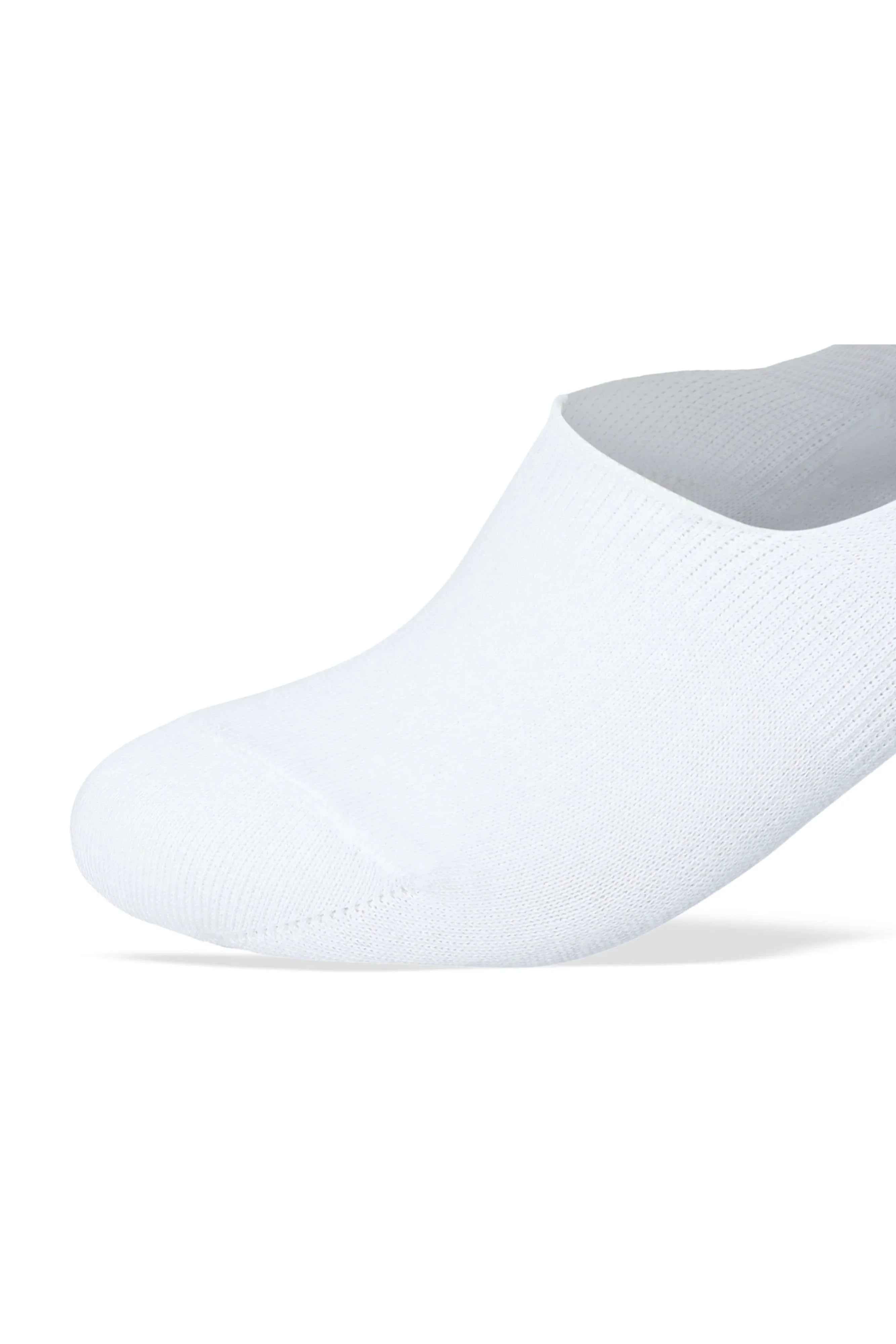 Sam Socks - Men Set Of 3 Invisible Silicon Plain Socks White 3