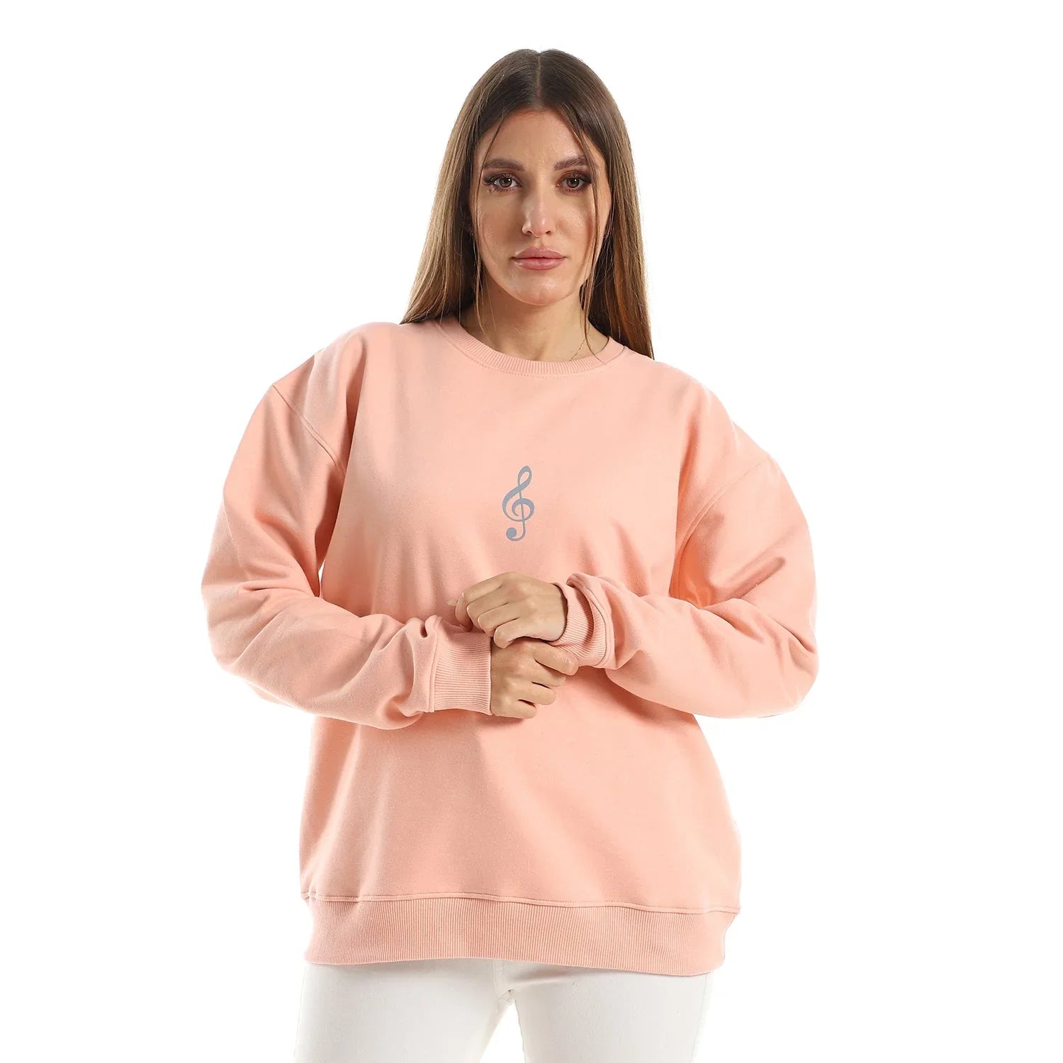 NAS Trends - Antika Unisex Oversized Crew-neck Sweatshirt-Rose 3
