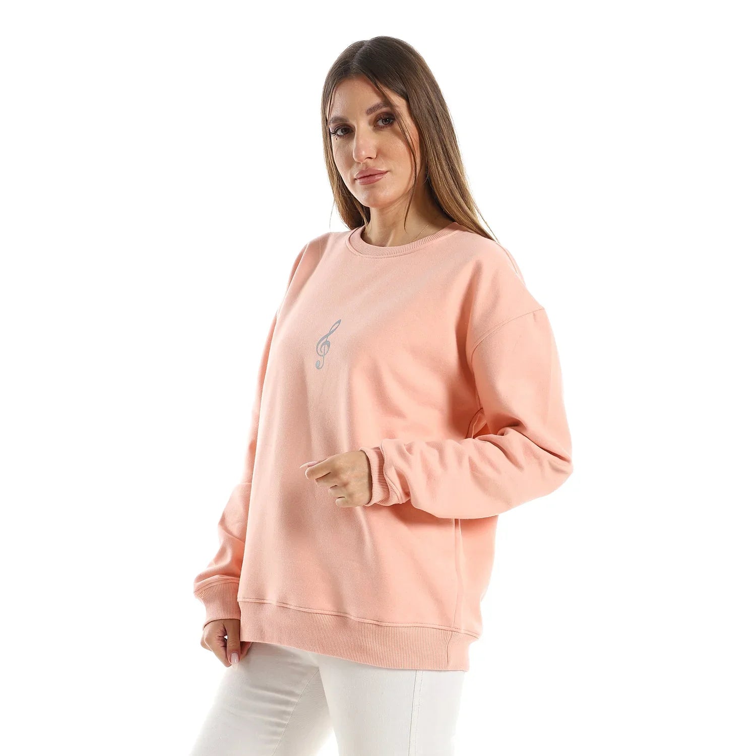 NAS Trends - Antika Unisex Oversized Crew-neck Sweatshirt-Rose 4