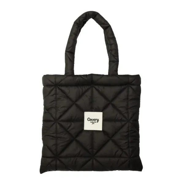 Covery - Black Puffy Tote Bag 1