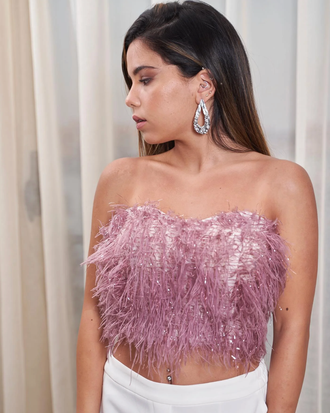 Nosh - Hearted Lilac Fur Bustier 2