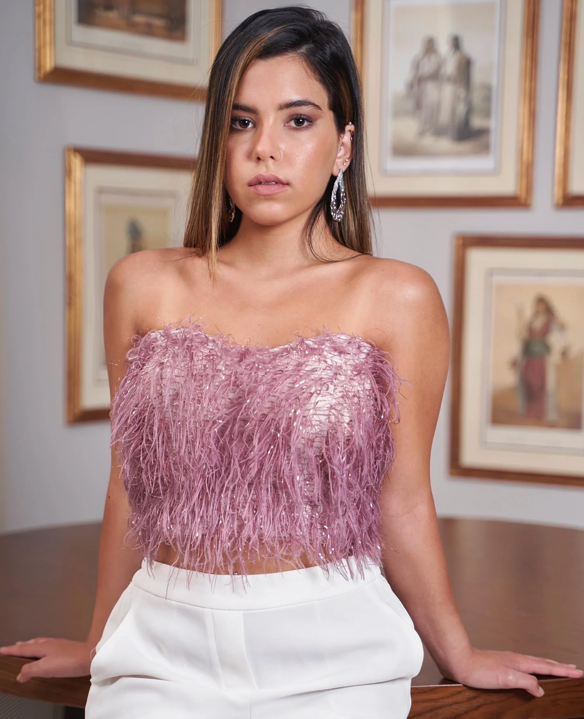 Nosh - Hearted Lilac Fur Bustier 1