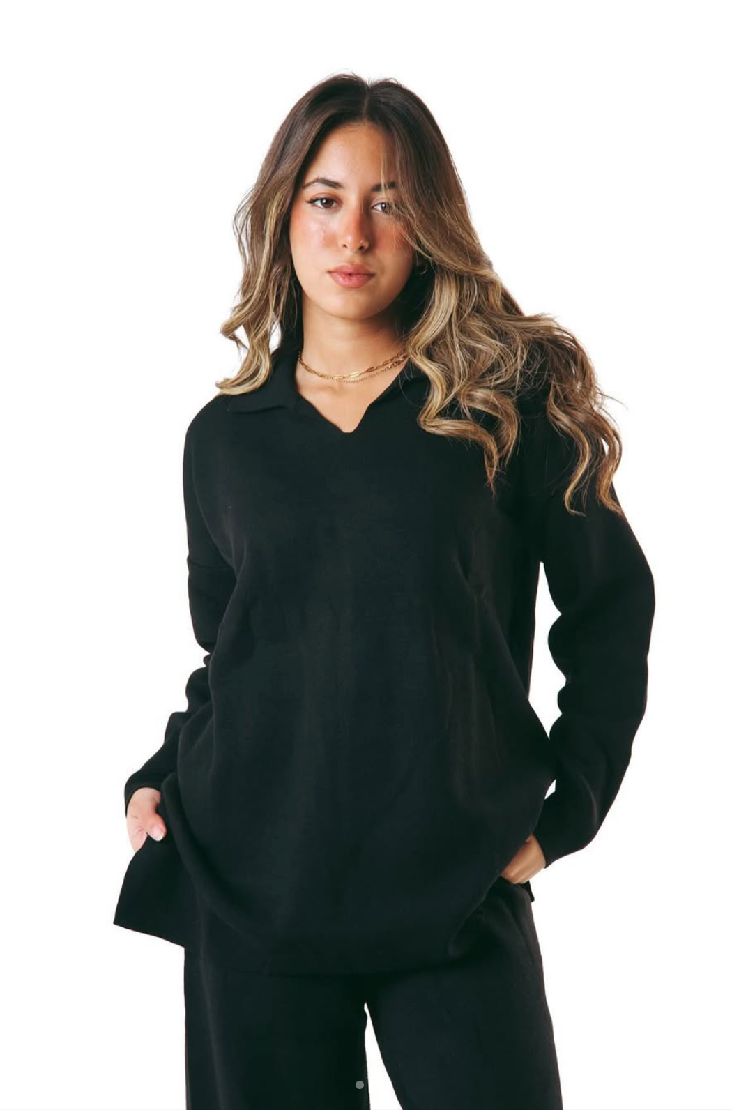 Kanza - Black Cozy Flow Knitted Set 2
