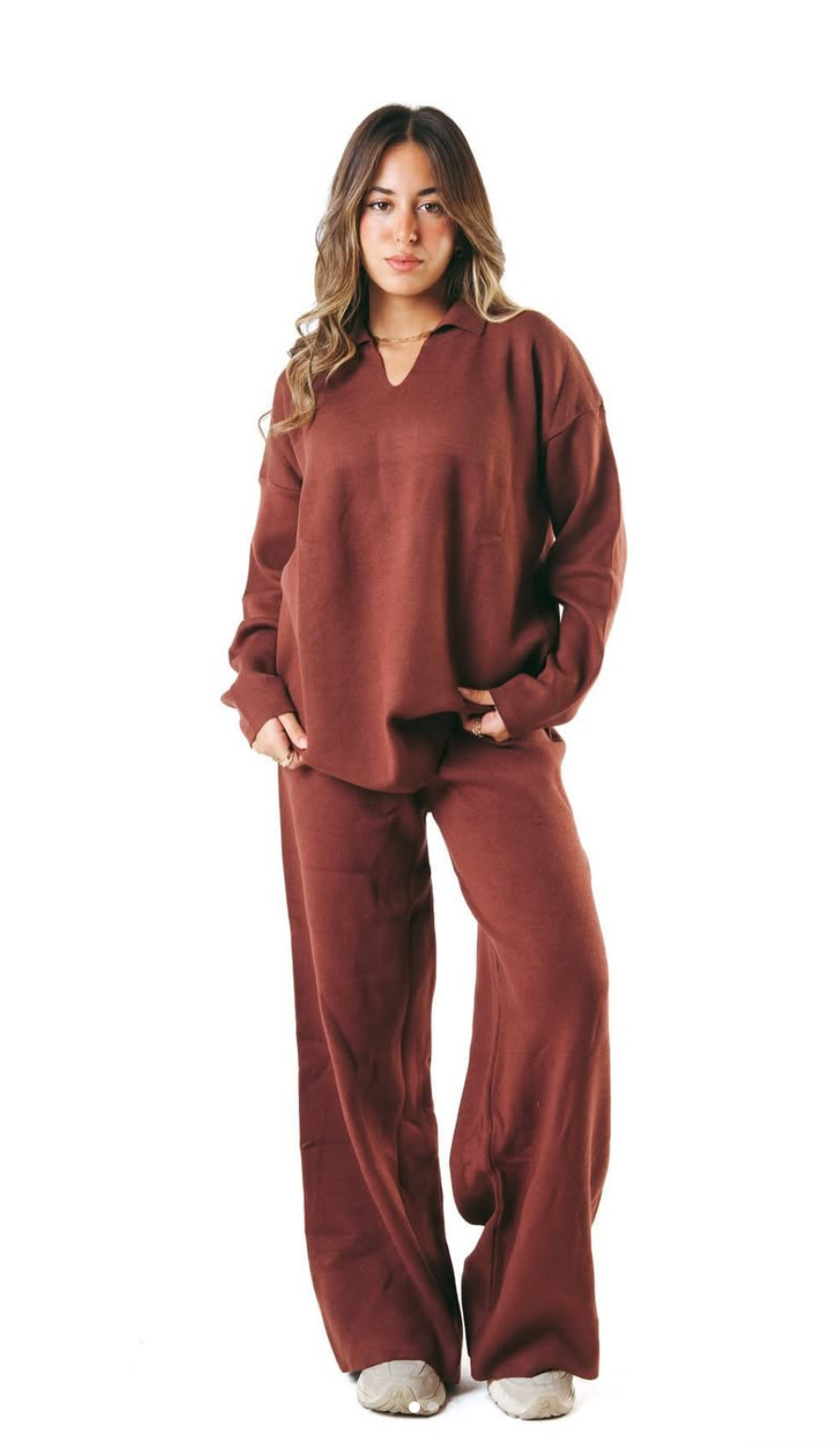 Kanza - Brown Cozy Flow Knitted Set 2