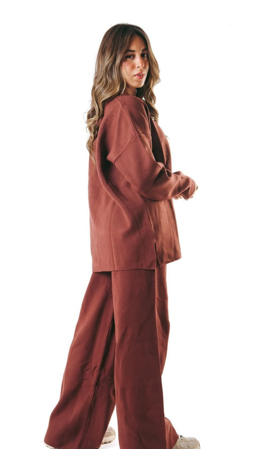 Kanza - Brown Cozy Flow Knitted Set 1