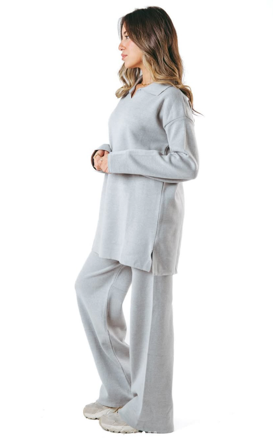 Kanza - Gray Cozy Flow Knitted Set 2