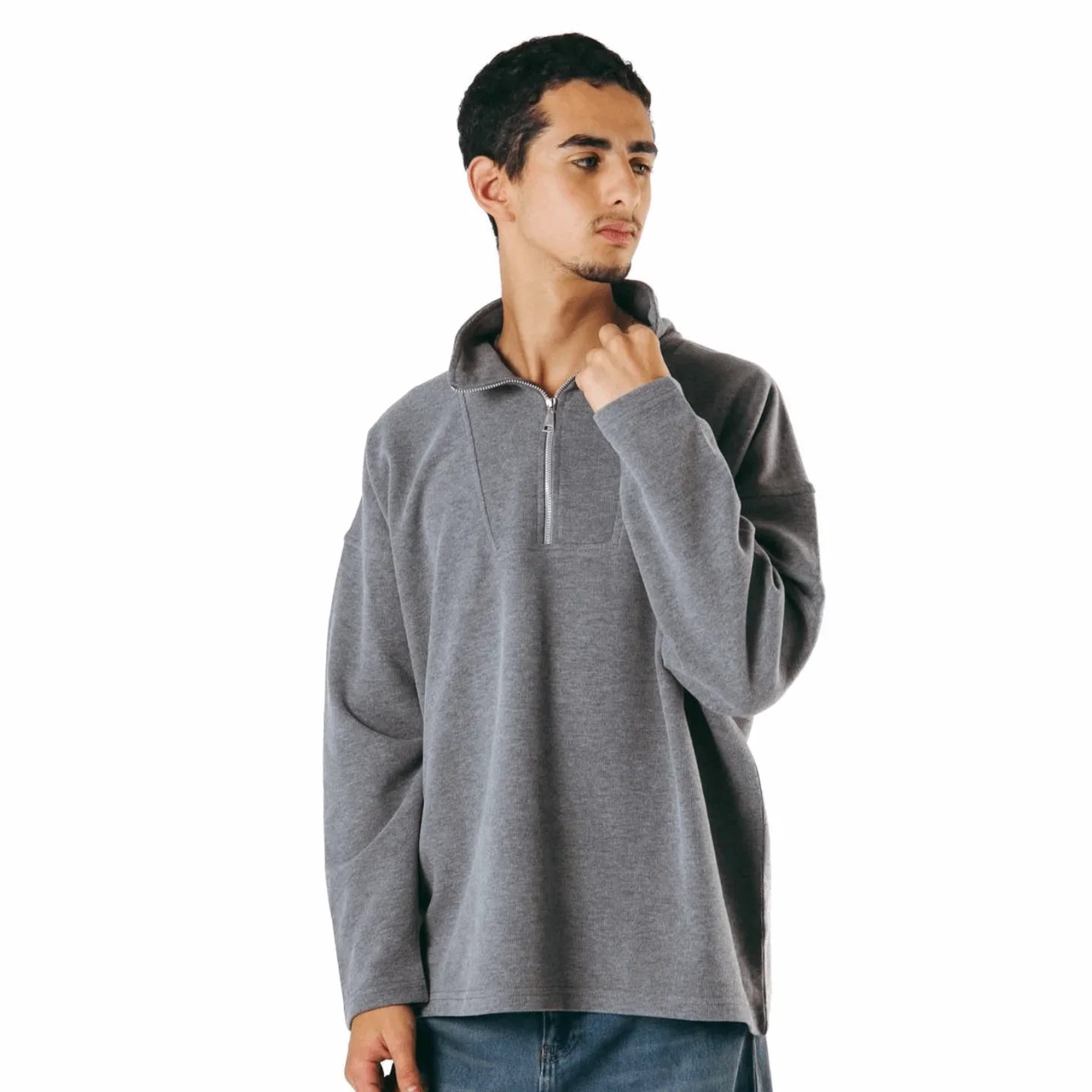 Kanza - Snug Gray Zip Pullover 2