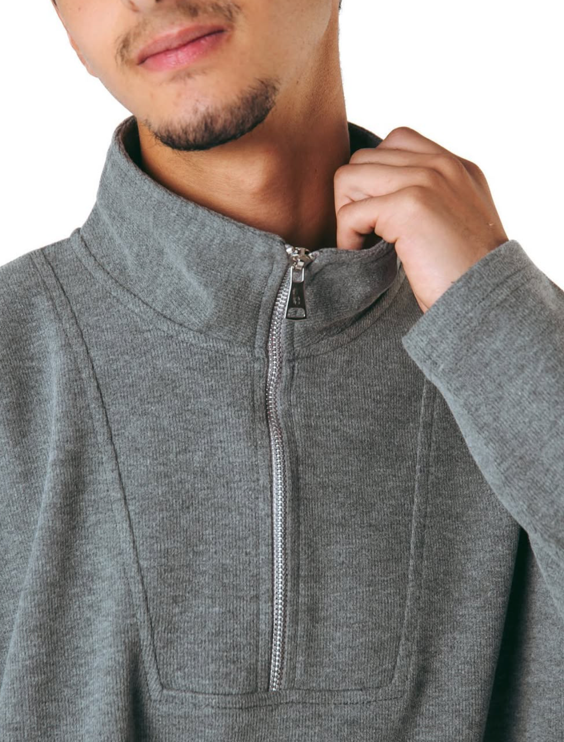 Kanza - Snug Gray Zip Pullover 1