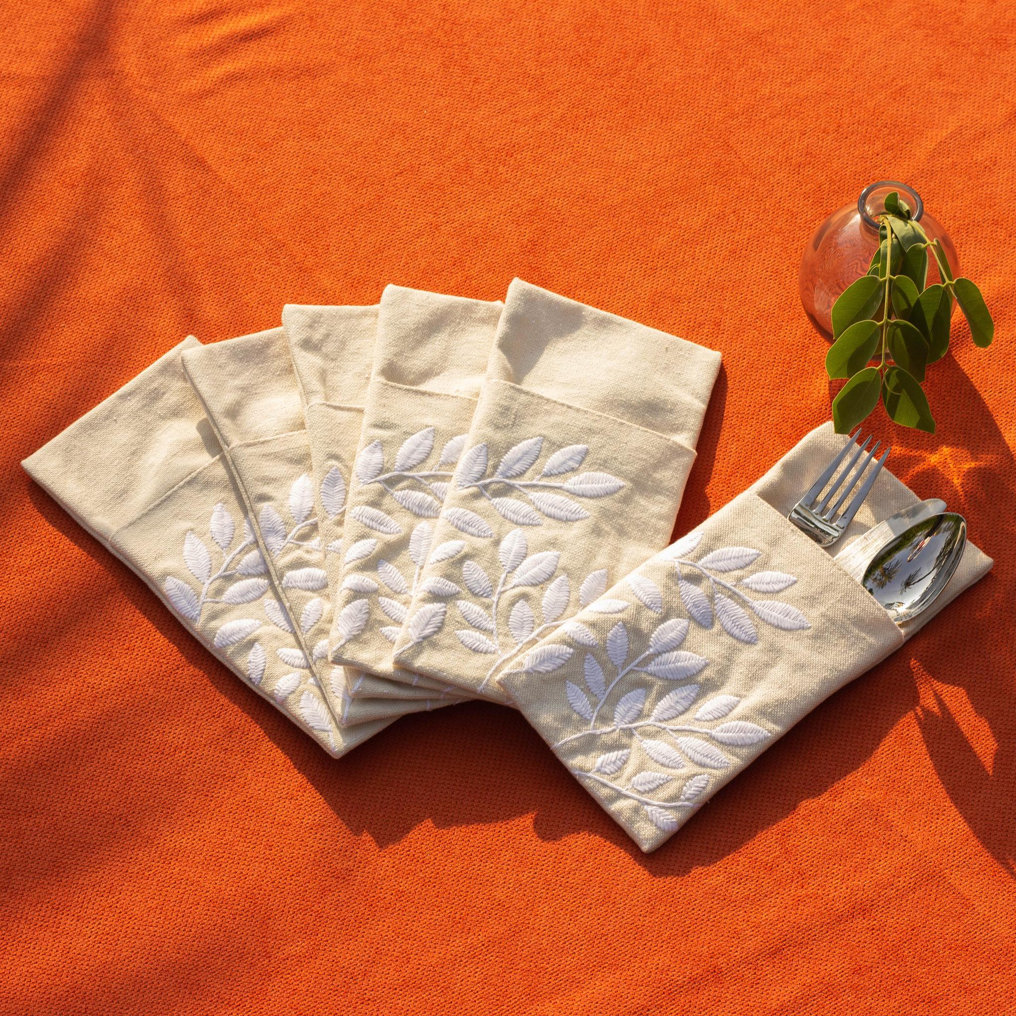 Summer Leaves Cutlery Sleeves Set - Ticas
