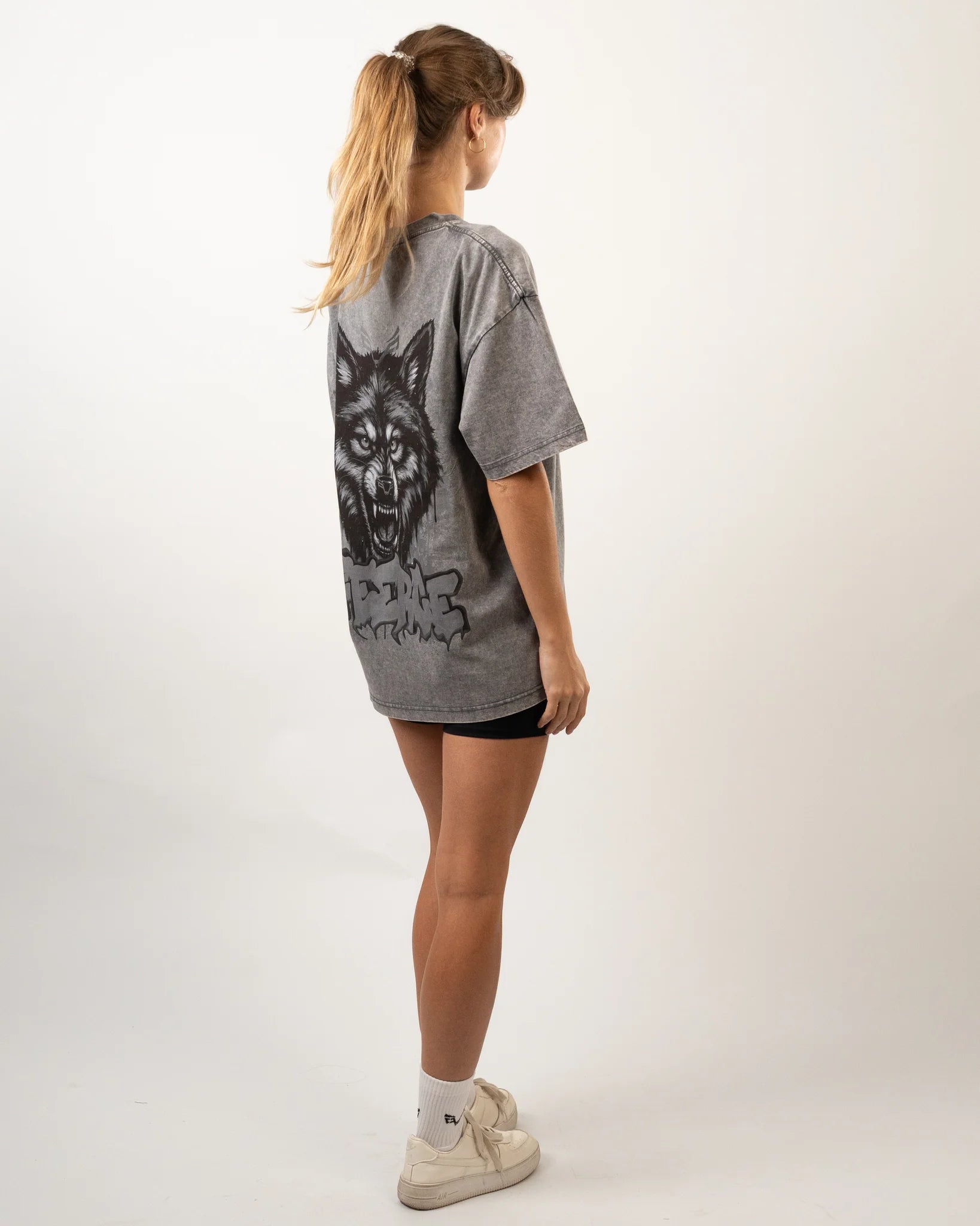 Grey Wolf Design Oversized T-Shirt Women - Bfeerce 2