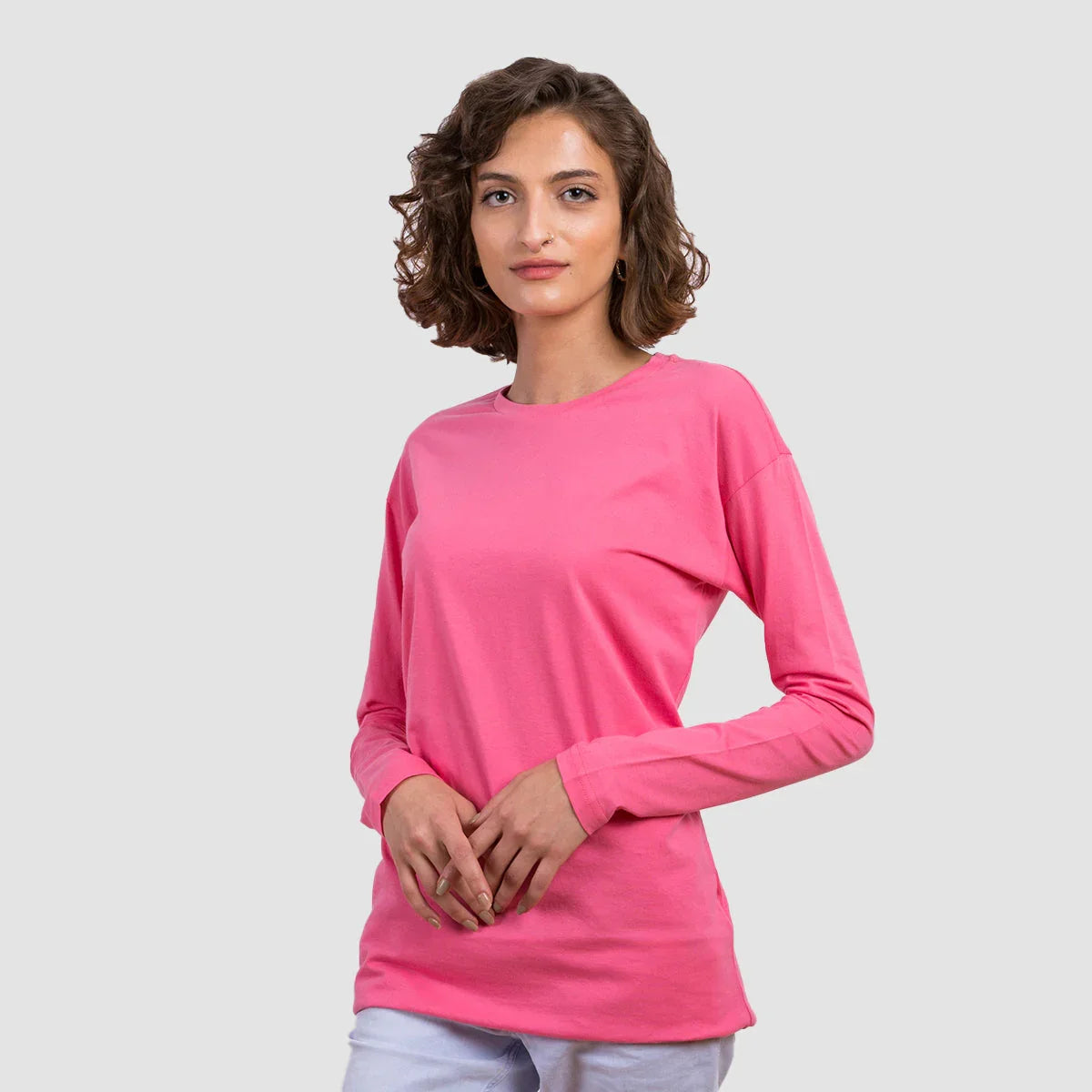 NAS Trends - Basic Long Sleeve Shirt - Azalea 1