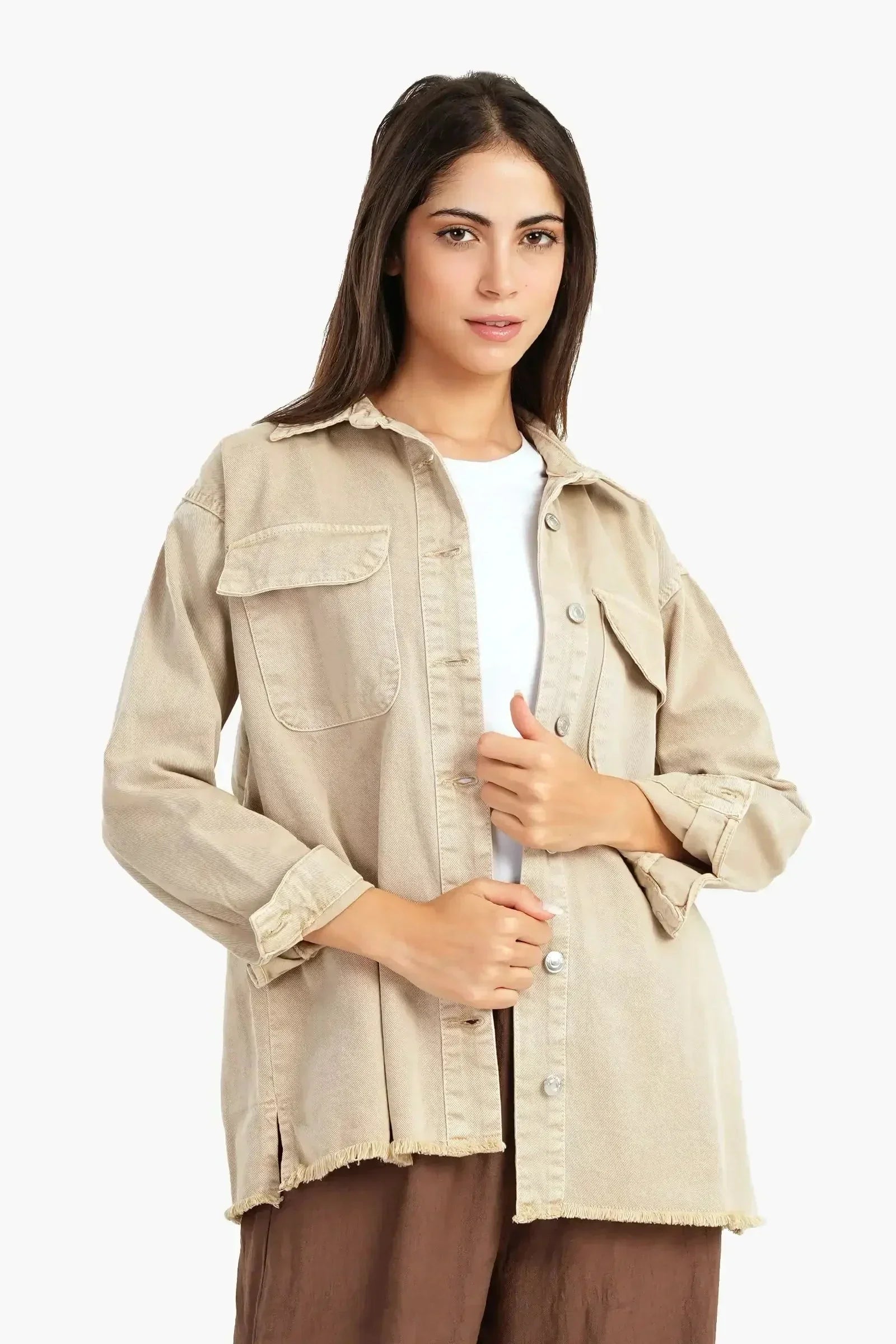 Carina - Denim Shirt with Chest Pockets 10