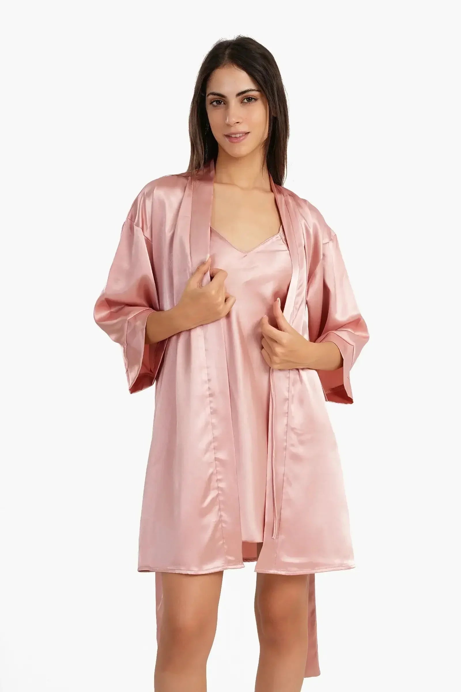 Carina - Short Satin Robe 3