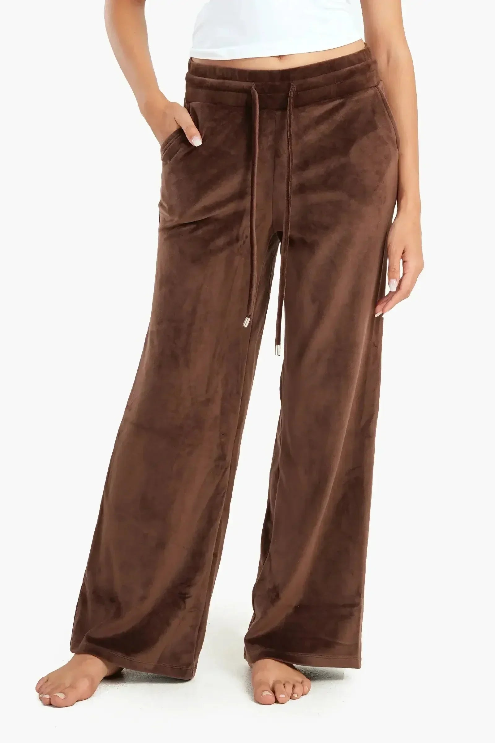 Carina - Velvet Wide Leg Pyjama Pants 1