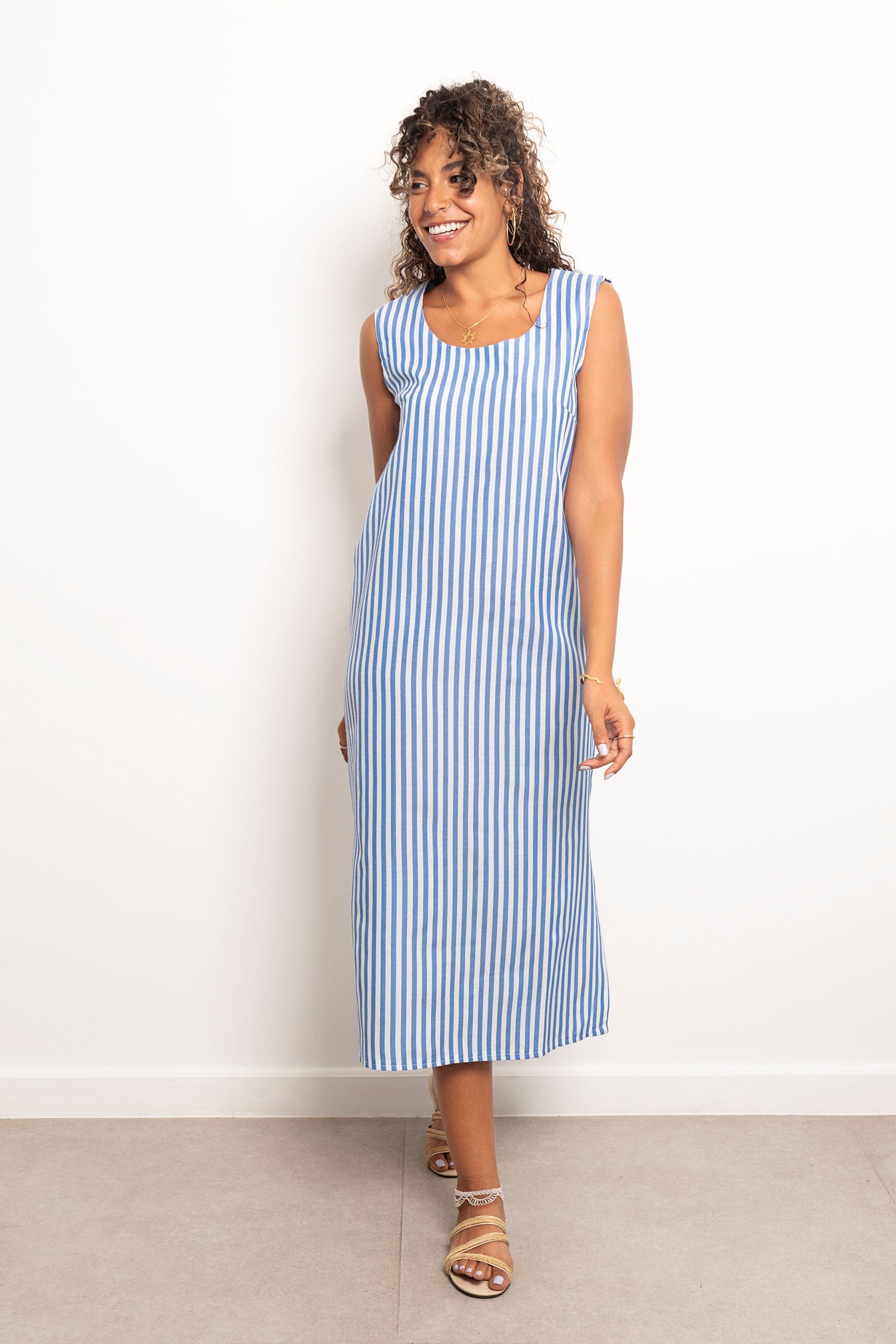 Viva - Casual Striped Long Dress 1