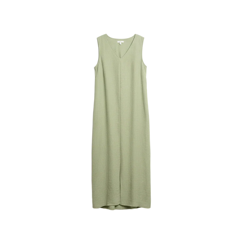 Viva - V-Neck Basic Linen Dress 1