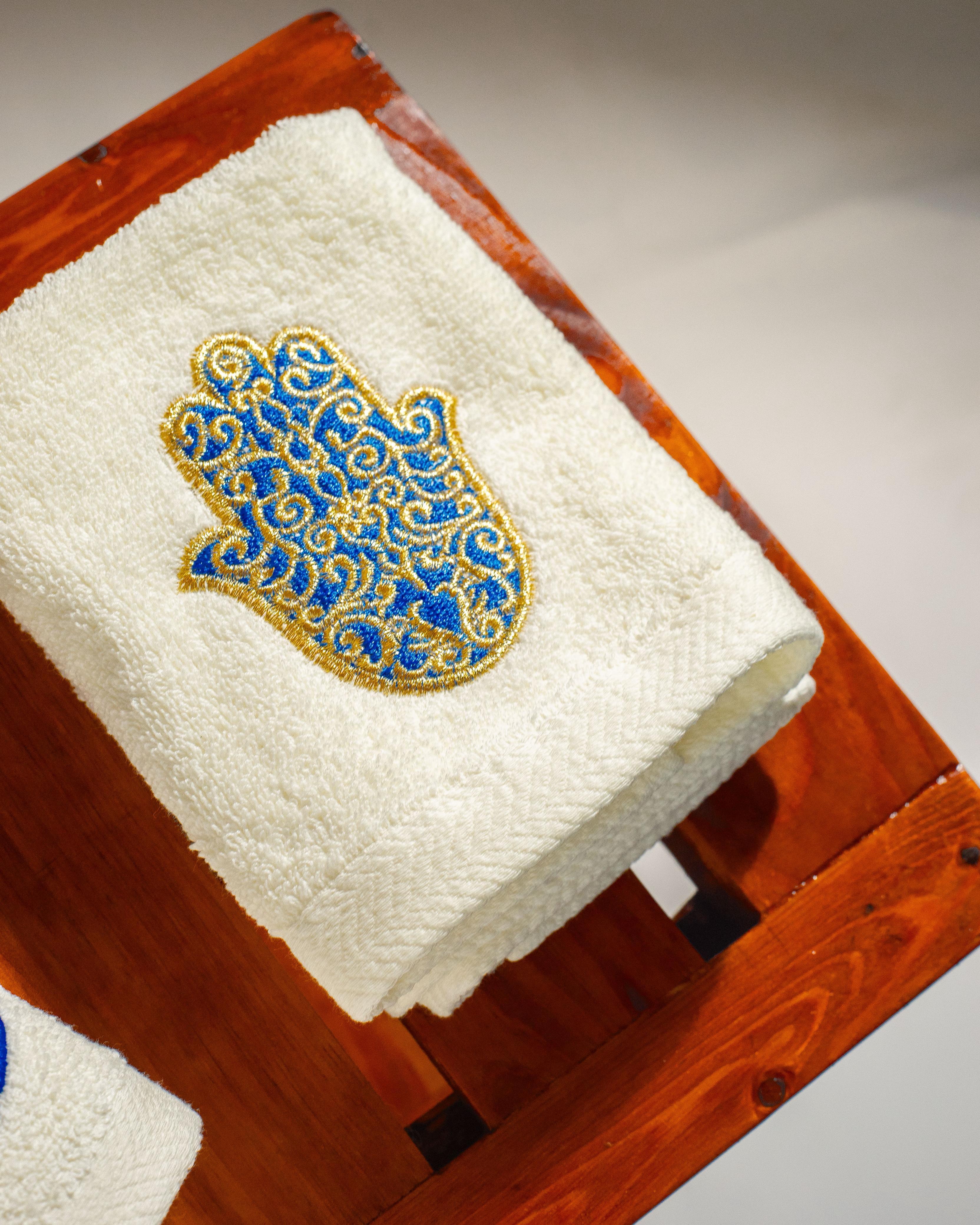 Rechote - Turquoise evil eye guest towels 2