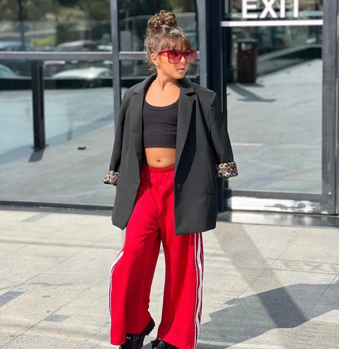 Berries - Red wide leg pants 2