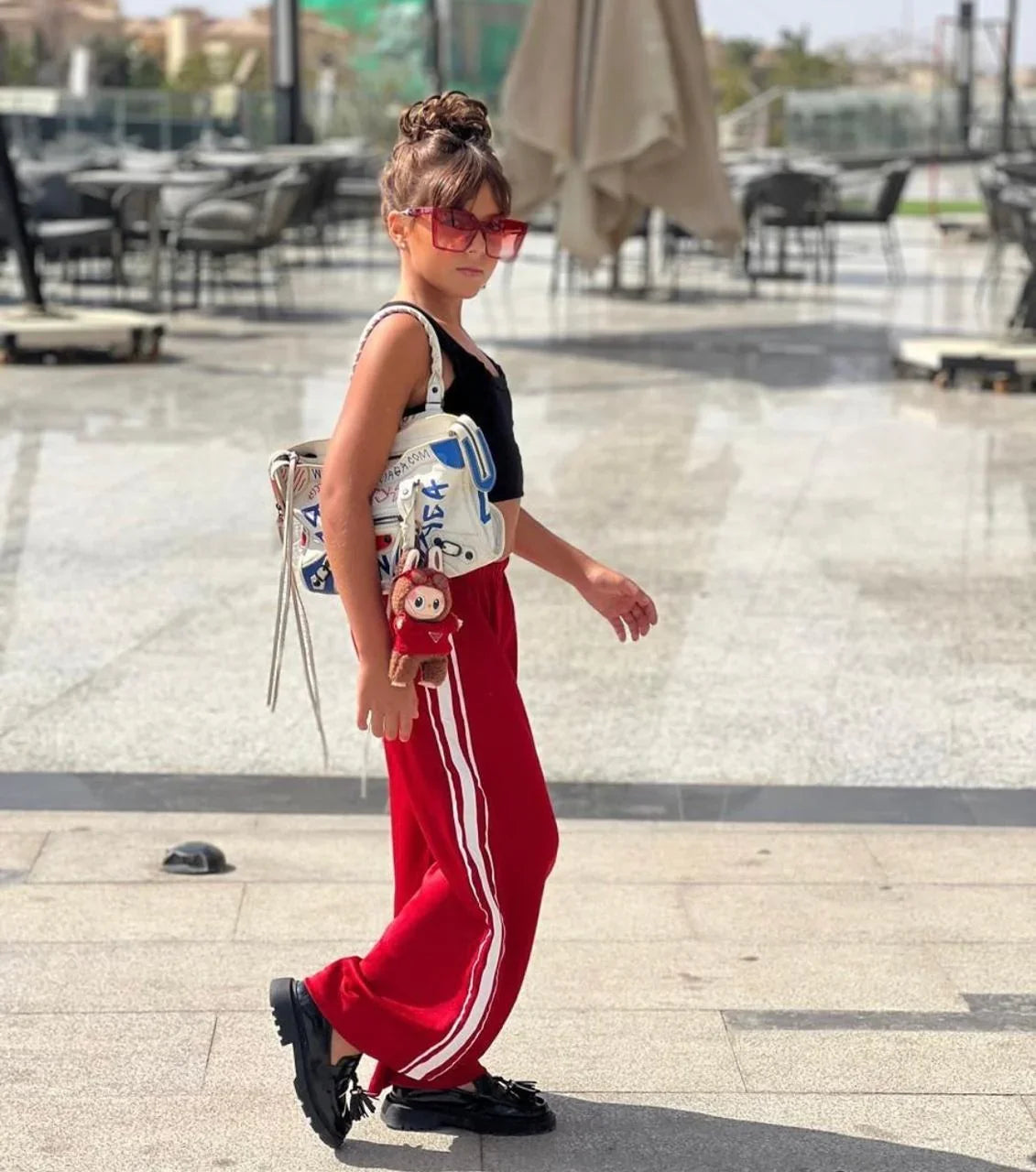 Berries - Red wide leg pants 5