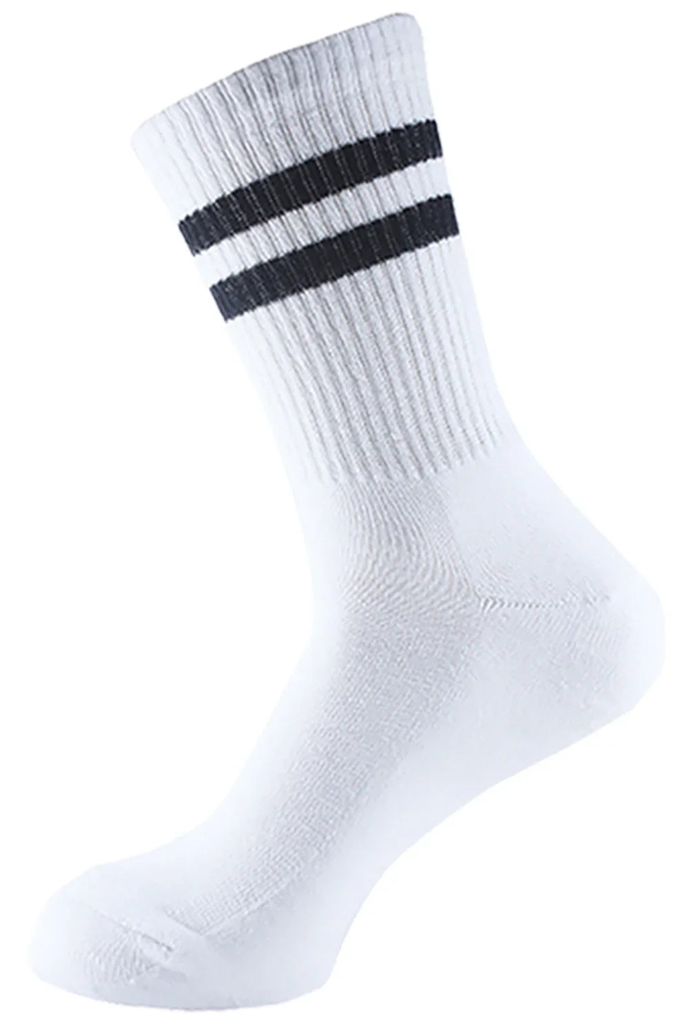Sam Socks- Men Set Of 6 Long Half Terry Sport Socks Black-White 4