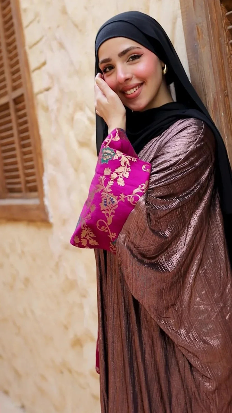 Mimme Boutiqe - Rose Gold Silk Kaftan 5