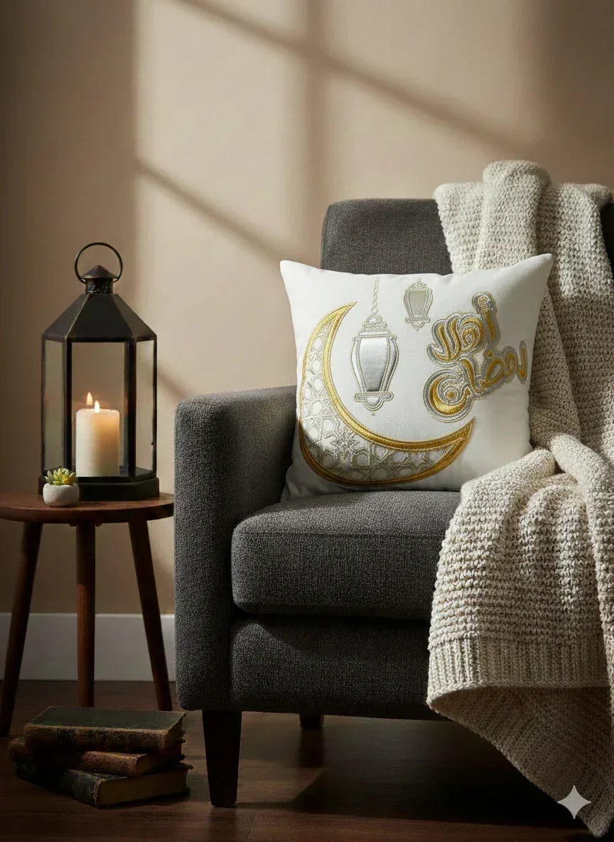 Ahlan Ramadan Crescent Cushion - Urbantique - Babazzaro