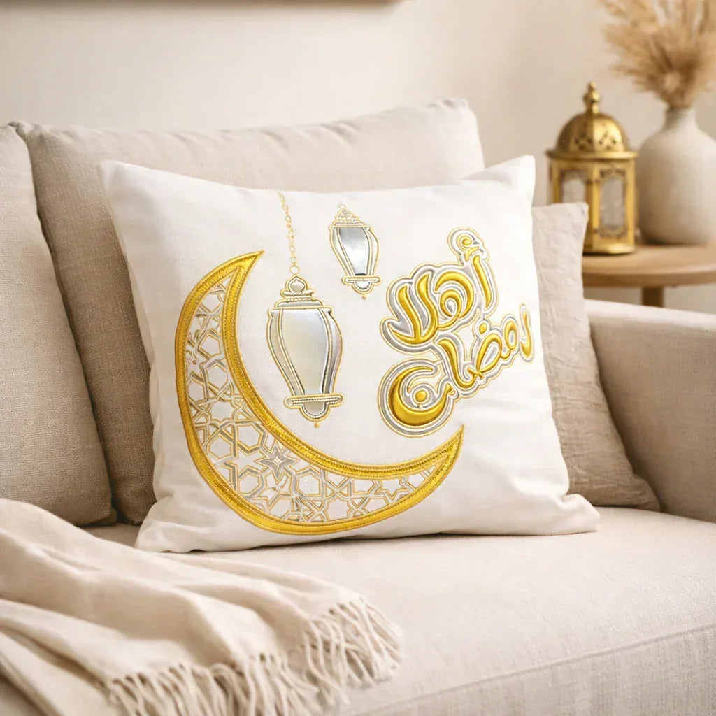 Ahlan Ramadan Crescent Cushion - Urbantique - Babazzaro
