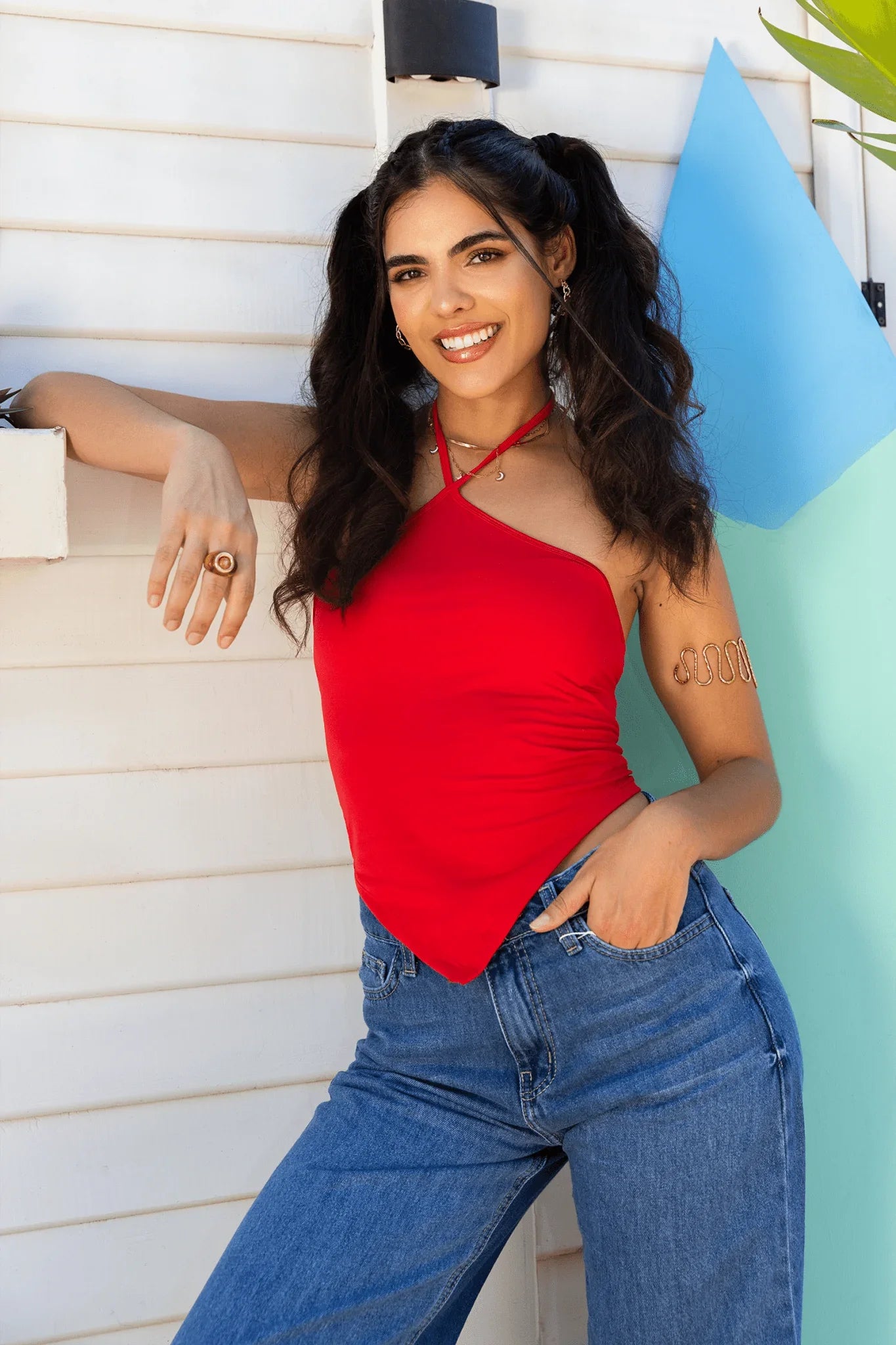 Backless Halter Neck Top - Clue - Babazzaro