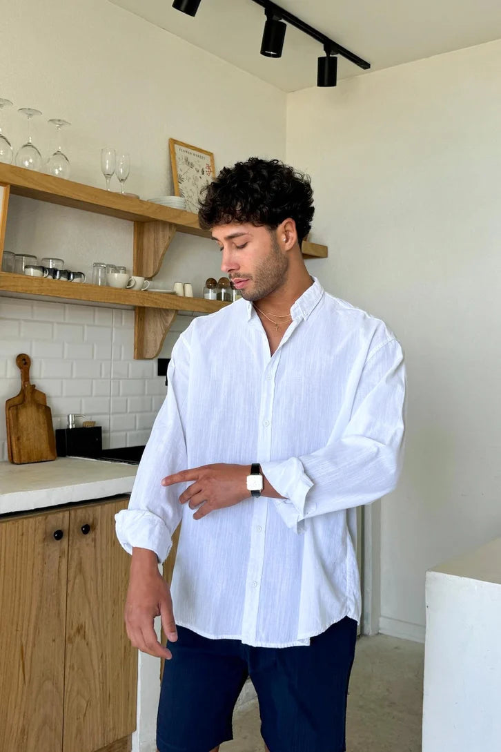 Off White Linen Shirt - Comfowear