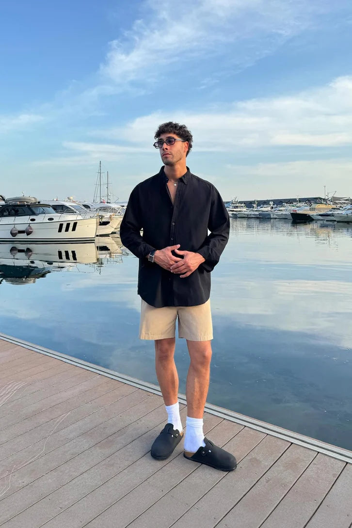 Black Linen Shirt - Comfowear