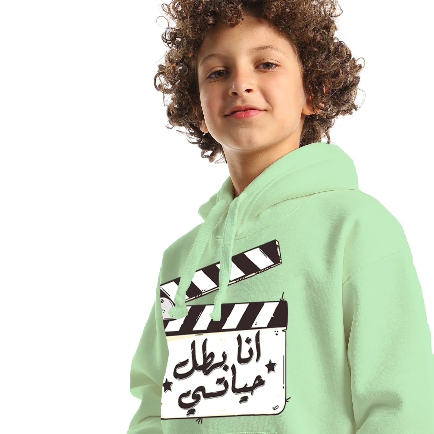 NAS Trends - Im My Own Hero Kids Oversized Hoodie-mint Green 5
