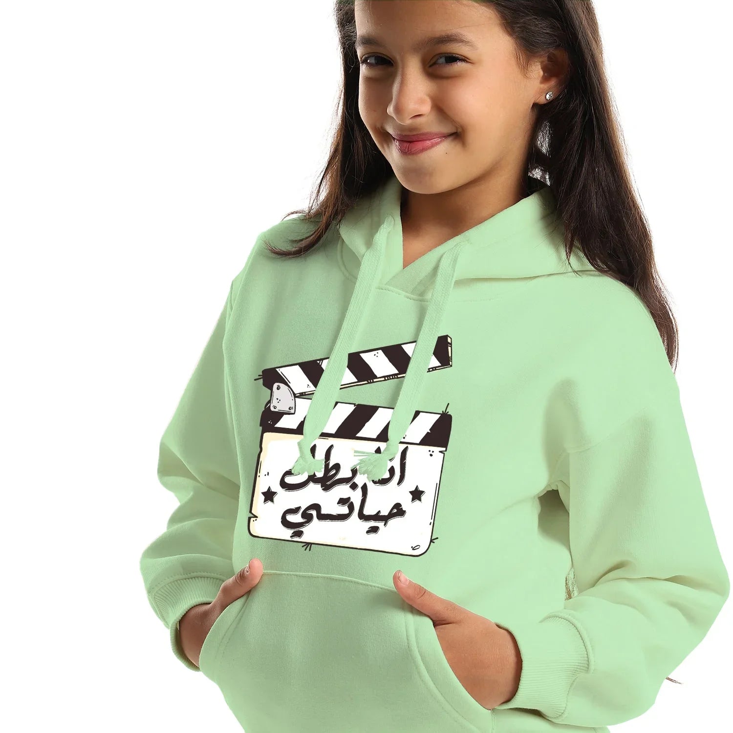 NAS Trends - Im My Own Hero Kids Oversized Hoodie-mint Green 2