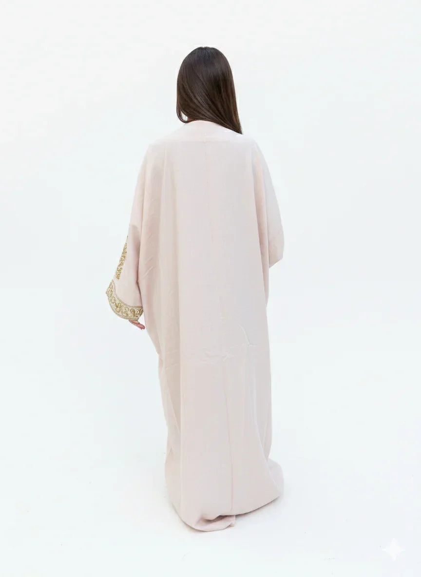 Beige Kaftan with Gold Arabic Letters - Urbantique - Babazzaro