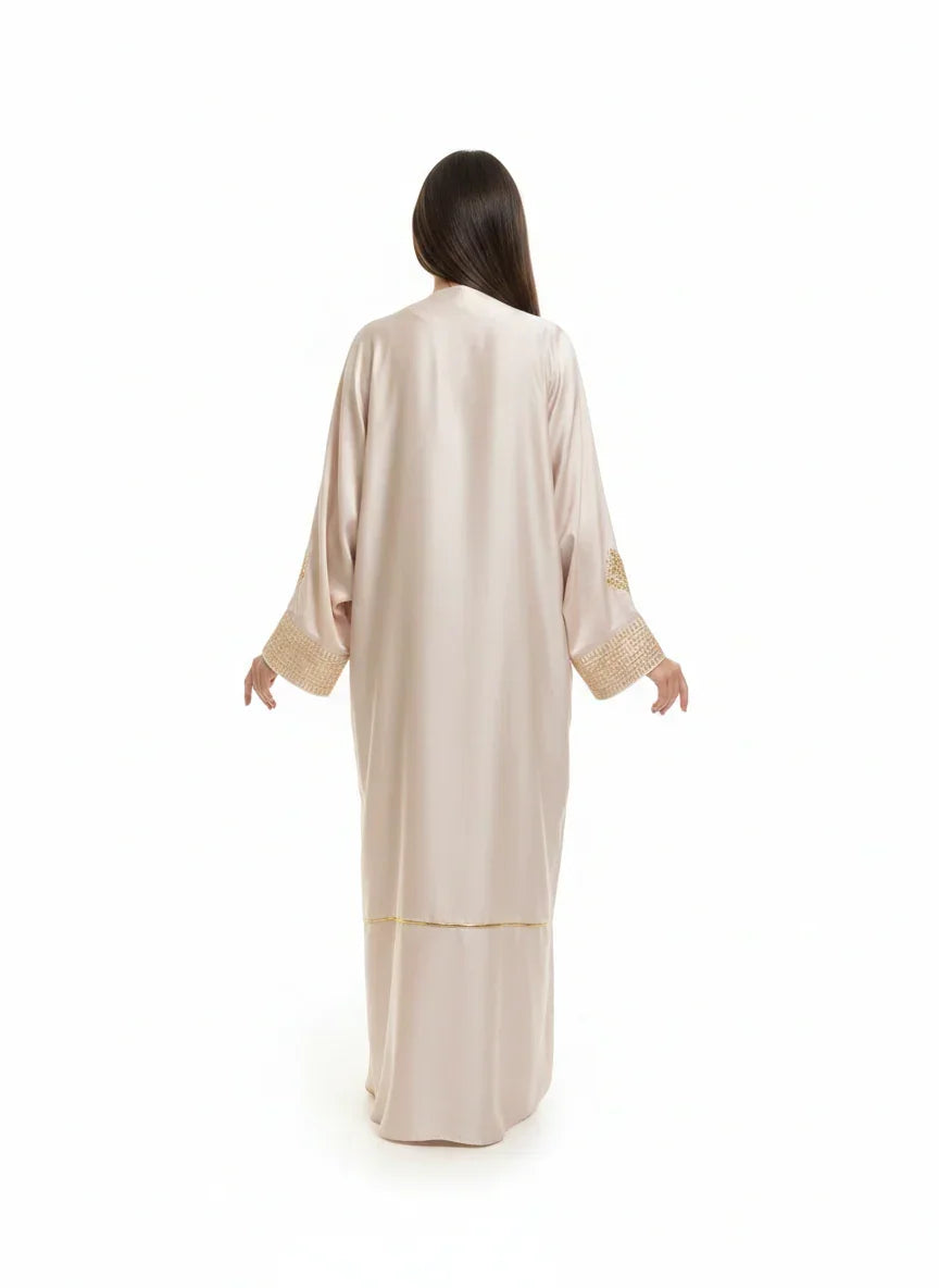 Beige Kaftan with Gold Print - Urbantique - Babazzaro