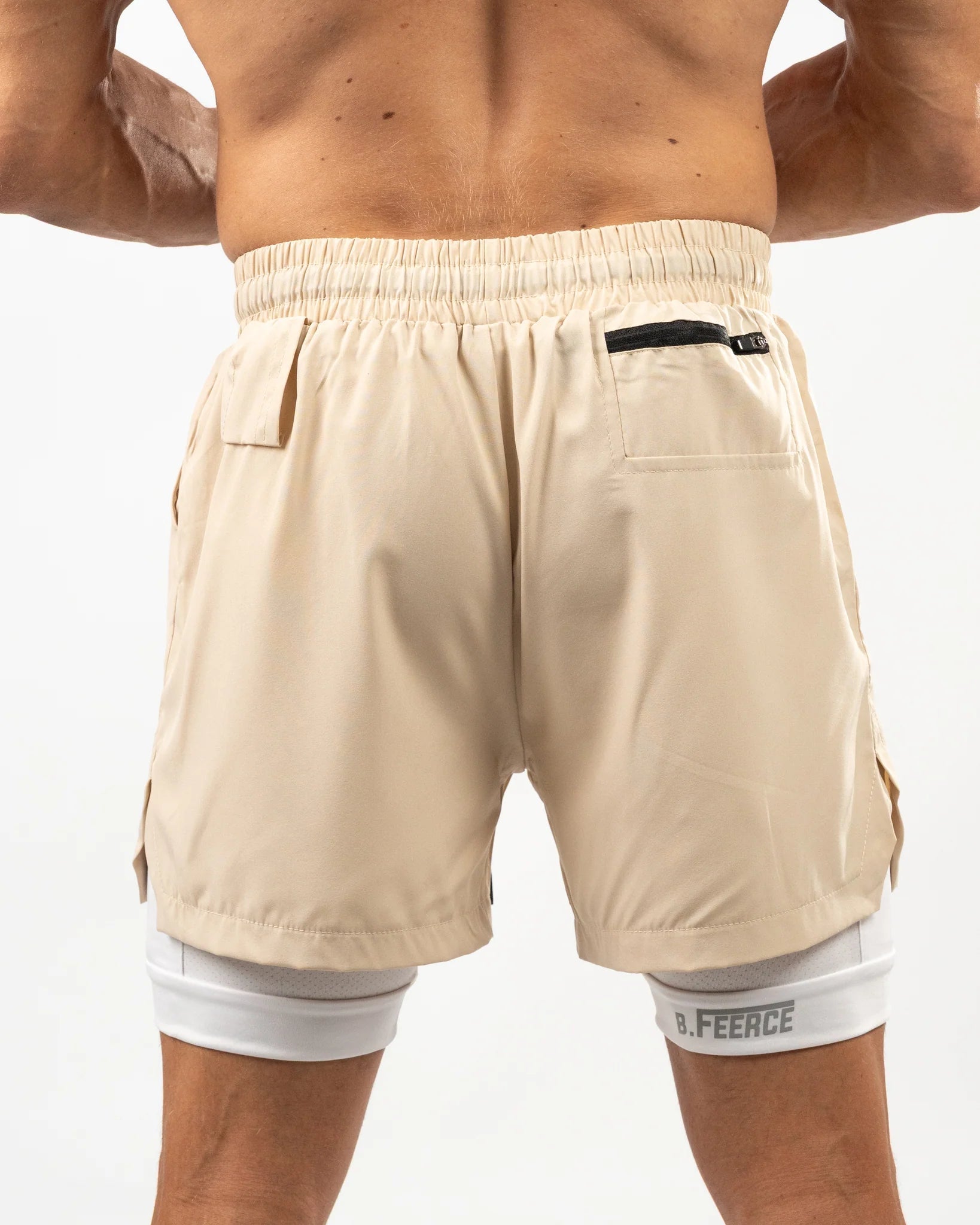 BFEERCE 2 - in - 1 Performance Shorts – Sand - Bfeerce - Babazzaro