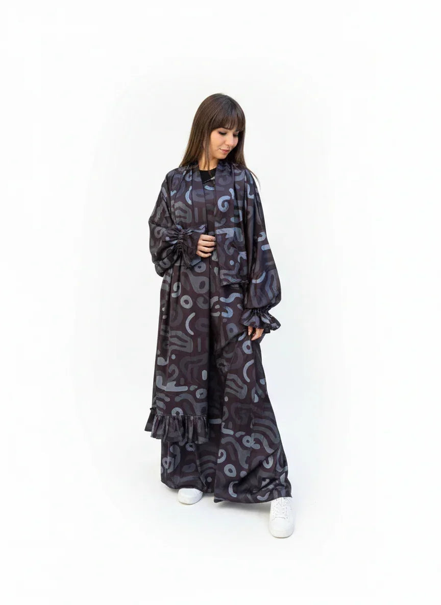 Black and Green Silk Asdal with Bag - Urbantique - Babazzaro