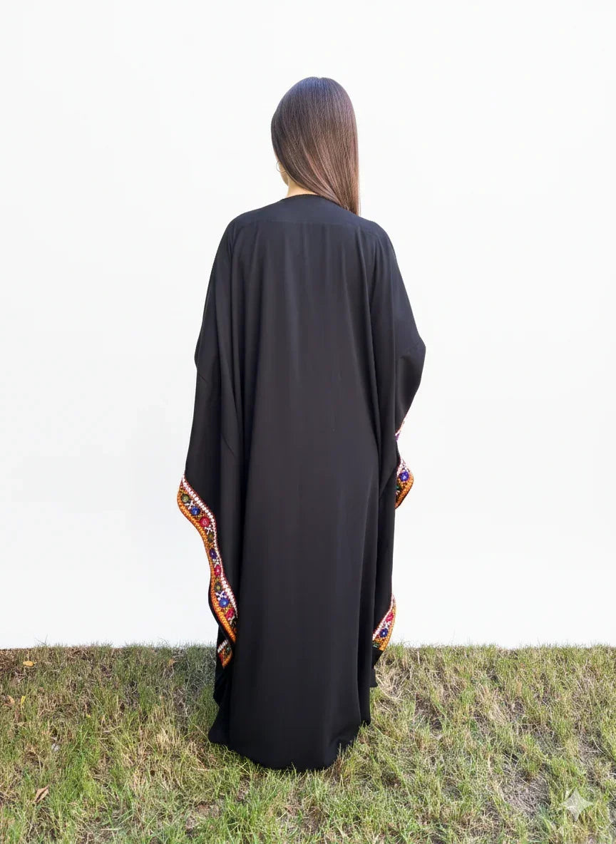 Black Embroidered Abaya - Urbantique - Babazzaro