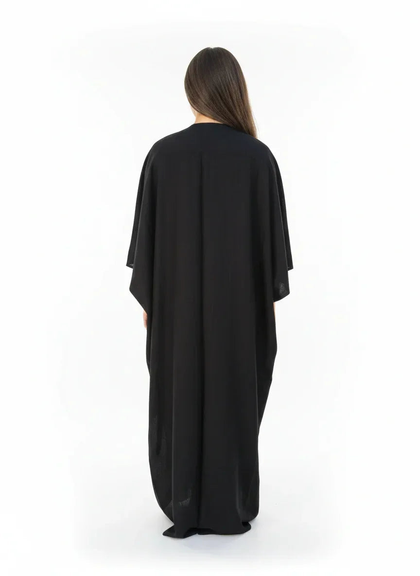 Black Kaftan Embroidered with Arabic Letters - Urbantique - Babazzaro