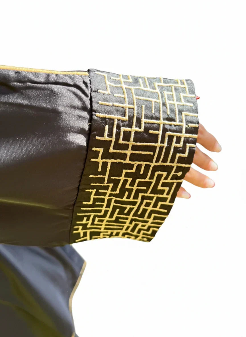 Black Kaftan with Gold Print - Urbantique - Babazzaro