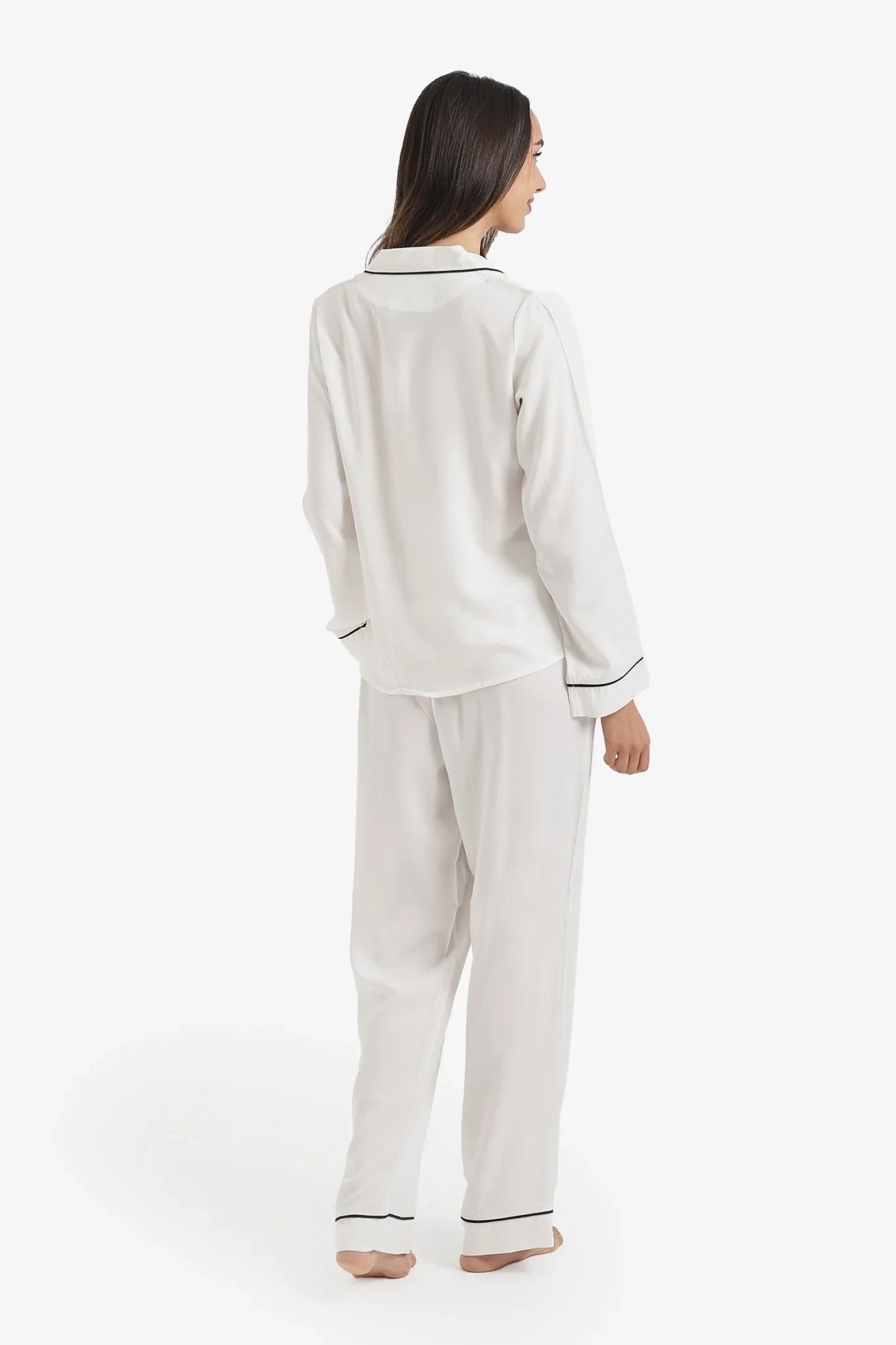 Black Piping Pyjama Set - Carina - Babazzaro