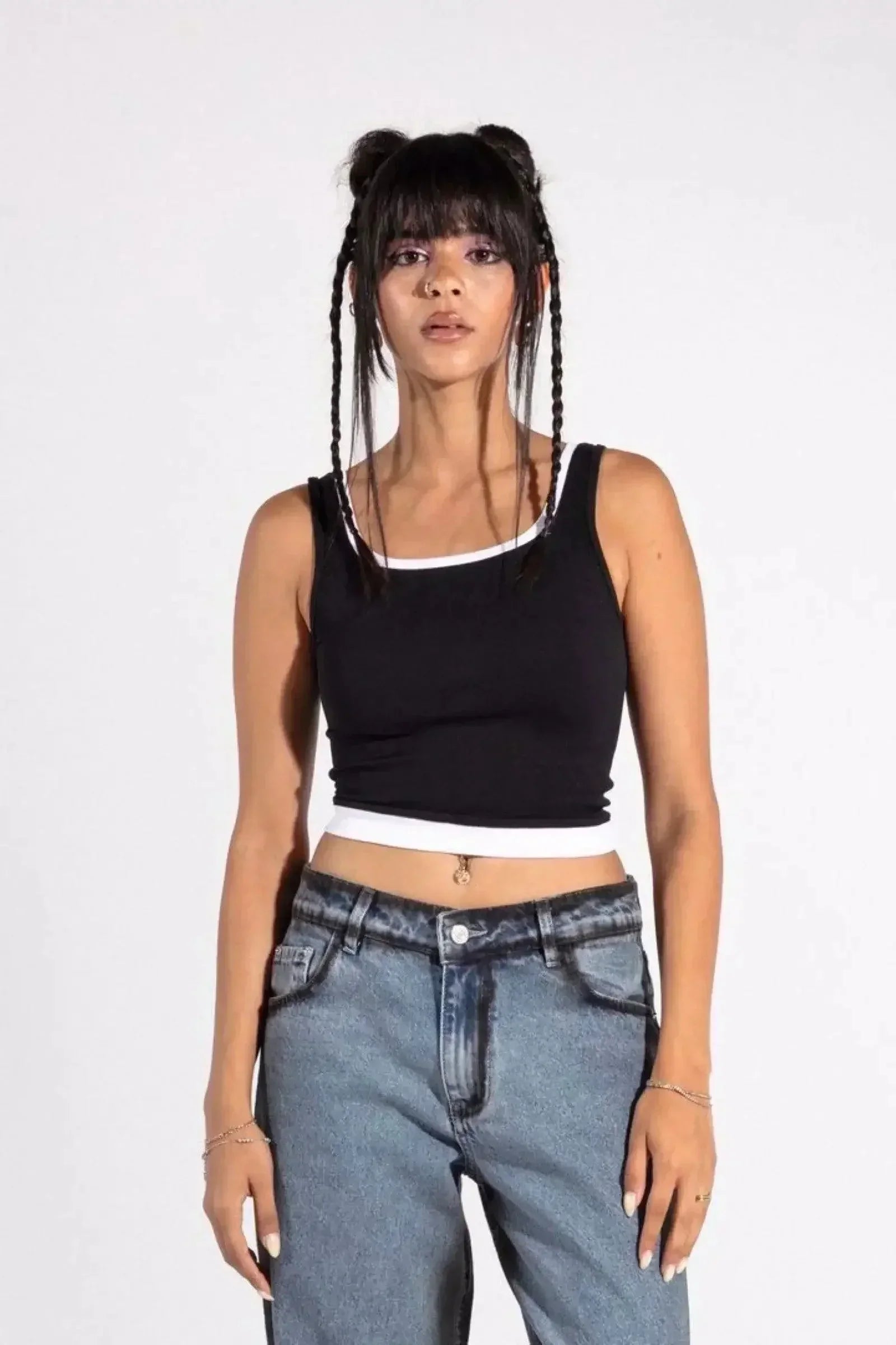 Carina - Black/White - Tank Top 1