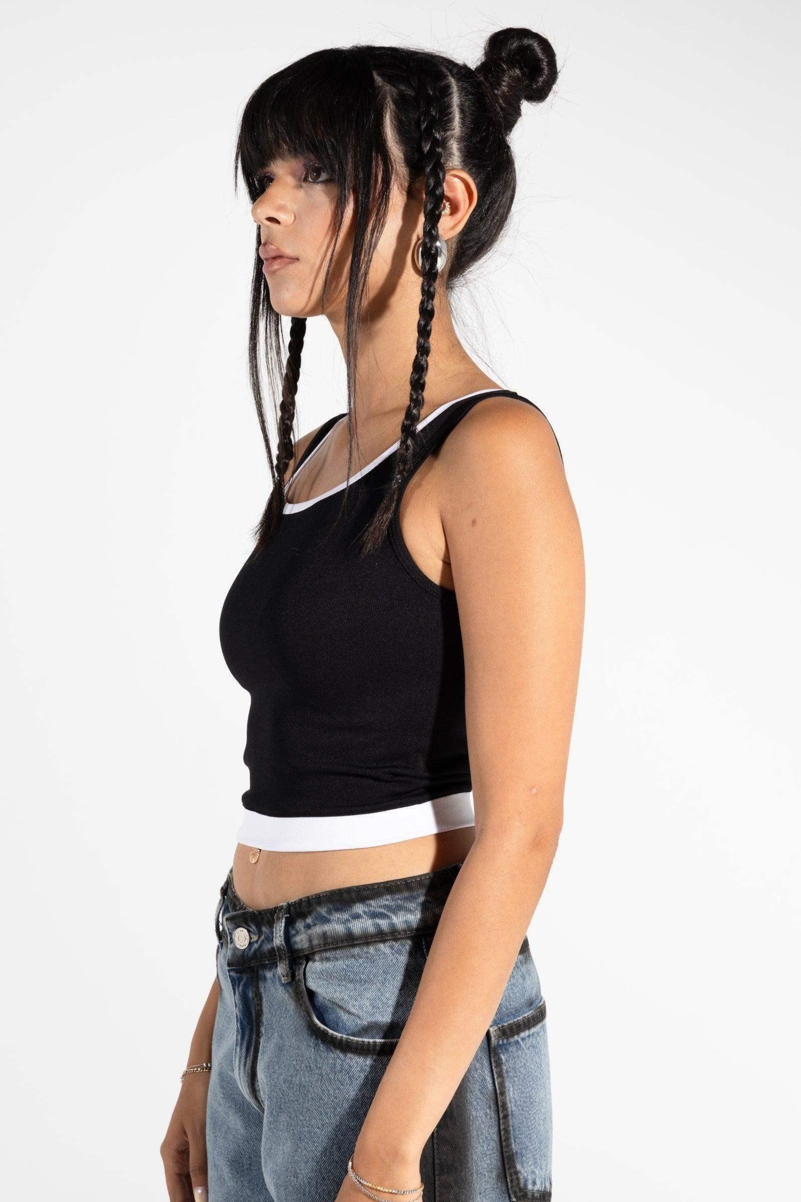 Carina - Black/White - Tank Top 2