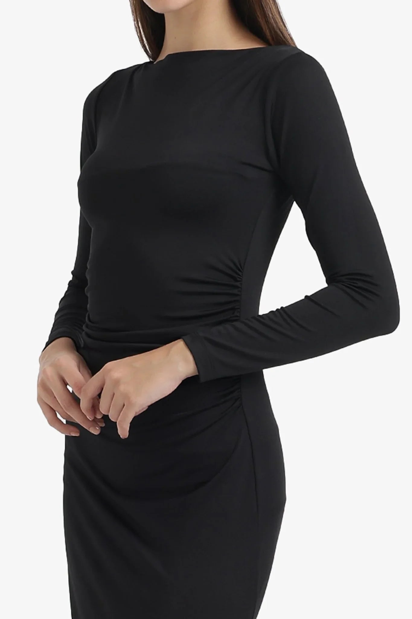 Boat Neck Slim Dress - Clue - Babazzaro