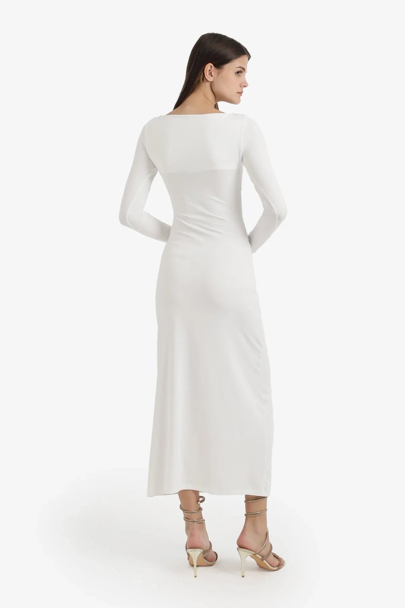 Boat Neck Slim Dress - Clue - Babazzaro